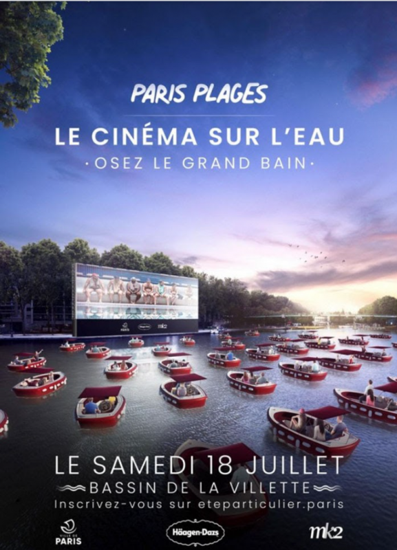 Poster for Paris’s Le Cinéma sur l’Eau Event on 18 July 2020